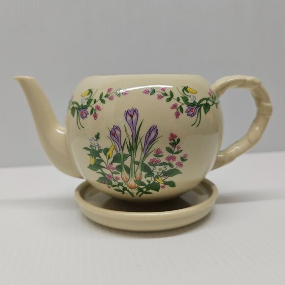 Lenox Spice Garden Collection Teapot Flower Pot Planter and Underplate 1995 - Picture 1 of 7